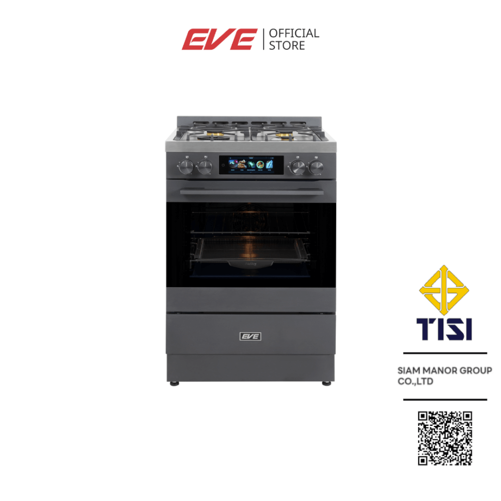เตาแก๊สพร้อมเตาอบตั้งพื้น EVE รุ่น ORLY MATT สี GRAPHITE ขนาด 60 เซนติเมตร